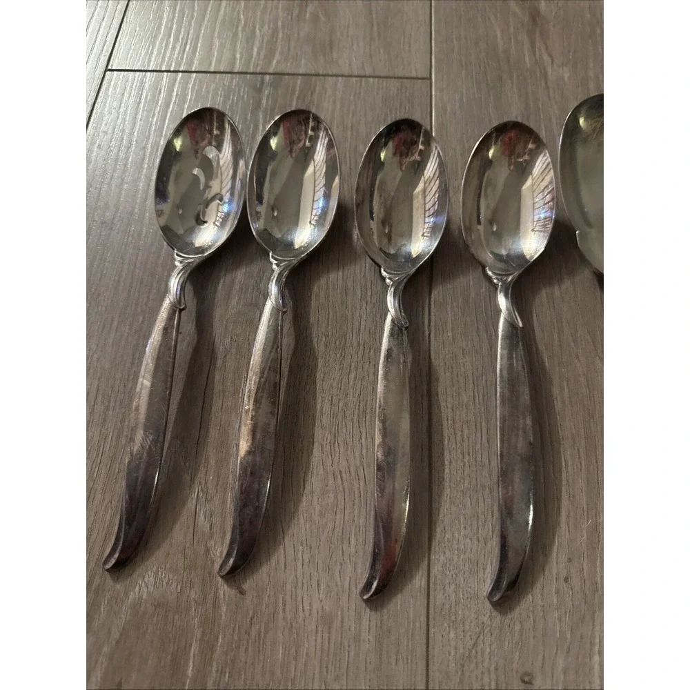 9 PCs FLAIR 1956 HOSTESS SET BY 1847‎ ROGERS Serving Set Silverplate